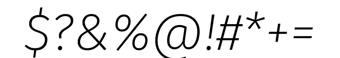 Fira Sans 200italic Font OTHER CHARS