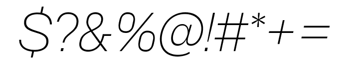 Hubot Sans 200italic Font OTHER CHARS