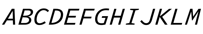 Intel One Mono Italic Font UPPERCASE