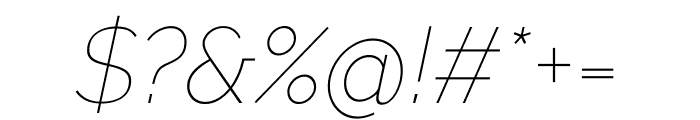 Raleway 100italic Font OTHER CHARS
