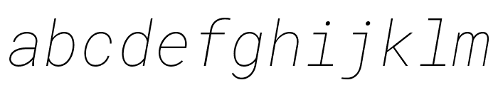 Roboto Mono 100italic Font LOWERCASE