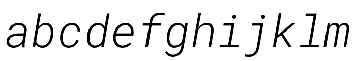 Roboto Mono 300italic Font LOWERCASE