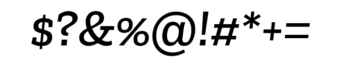 Zilla Slab 500italic Font OTHER CHARS