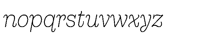 Gonzaga Extra Light Italic Font LOWERCASE