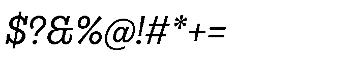 Gonzaga Regular Italic Font OTHER CHARS