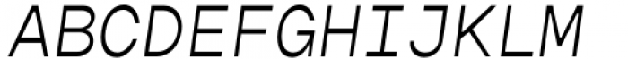 Gopher Mono Light Italic Font UPPERCASE