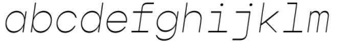 Gopher Mono Thin Italic Font LOWERCASE