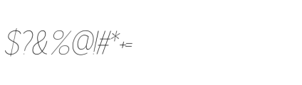Gorga S Extra Light Semi Expanded Italic Font OTHER CHARS