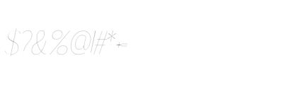 Gorga S Thin Semi Expanded Italic Font OTHER CHARS