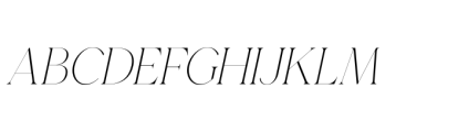 Gorga T Extra Light Expanded Italic Font UPPERCASE