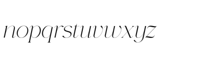 Gorga T Light Extra Expanded Italic Font LOWERCASE
