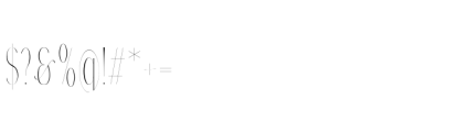 Gorga T Thin Ultra Condensed Font OTHER CHARS