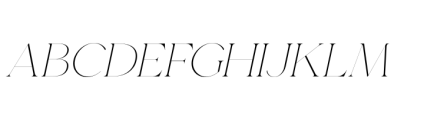 Gorga T Thin Ultra Expanded Italic Font UPPERCASE