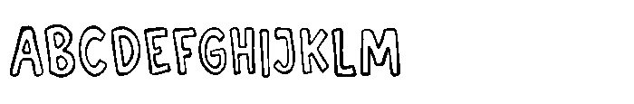 Gorry Doodlez Sans Outline Font UPPERCASE