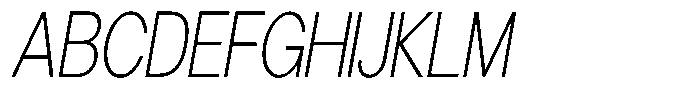 Gorvain Extra Light Condensed Slanted Font UPPERCASE