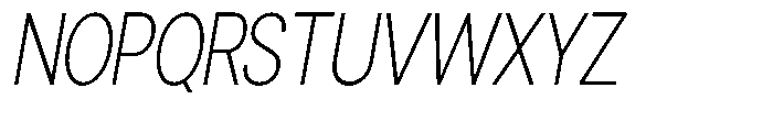 Gorvain Extra Light Condensed Slanted Font UPPERCASE