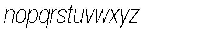 Gorvain Extra Light Condensed Slanted Font LOWERCASE