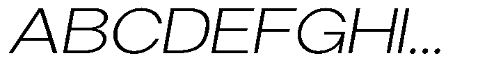 Gorvain Extra Light Expanded Slanted Font UPPERCASE