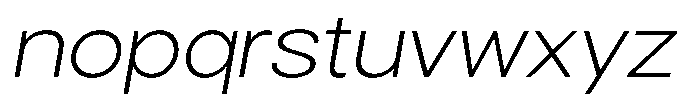 Gorvain Extra Light Sem Exp Italic Font LOWERCASE