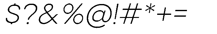Gorvain Extra Light Slanted Font OTHER CHARS