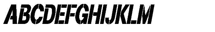 Gorvain Stencil Black Condensed Slanted Font UPPERCASE