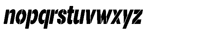 Gorvain Stencil Black Condensed Slanted Font LOWERCASE