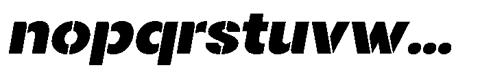 Gorvain Stencil Black Expanded Slanted Font LOWERCASE
