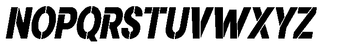 Gorvain Stencil Black Semi Condensed Slanted Font UPPERCASE