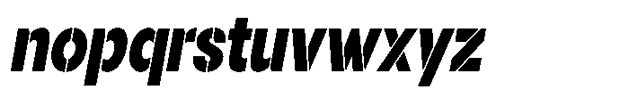 Gorvain Stencil Black Semi Condensed Slanted Font LOWERCASE