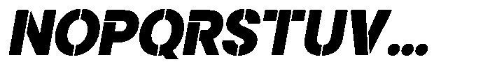 Gorvain Stencil Black Semi Expanded Slanted Font UPPERCASE