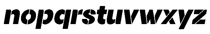 Gorvain Stencil Black Semi Expanded Slanted Font LOWERCASE