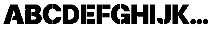 Gorvain Stencil Black Semi Expanded Font UPPERCASE