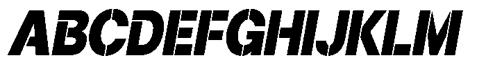 Gorvain Stencil Black Slanted Font UPPERCASE
