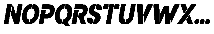 Gorvain Stencil Black Slanted Font UPPERCASE
