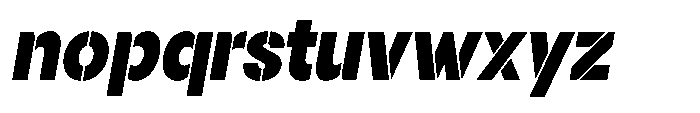 Gorvain Stencil Black Slanted Font LOWERCASE