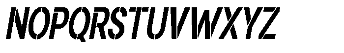 Gorvain Stencil Bold Condensed Slanted Font UPPERCASE