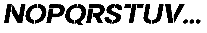 Gorvain Stencil Bold Expanded Slanted Font UPPERCASE
