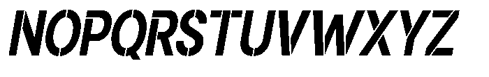 Gorvain Stencil Bold Semi Condensed Slanted Font UPPERCASE