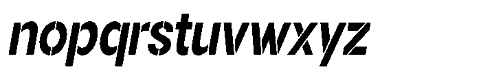 Gorvain Stencil Bold Semi Condensed Slanted Font LOWERCASE