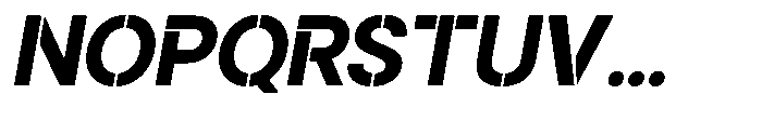 Gorvain Stencil Bold Semi Expanded Slanted Font UPPERCASE