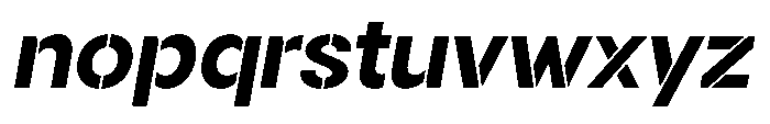 Gorvain Stencil Bold Semi Expanded Slanted Font LOWERCASE