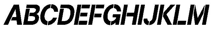 Gorvain Stencil Bold Slanted Font UPPERCASE
