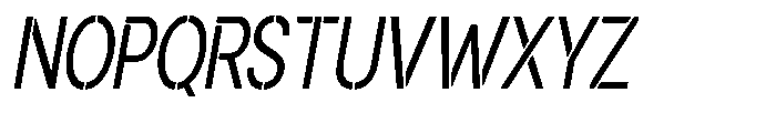 Gorvain Stencil Condensed Slanted Font UPPERCASE