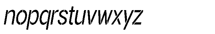 Gorvain Stencil Condensed Slanted Font LOWERCASE