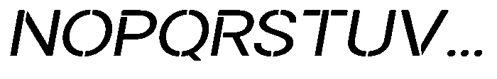Gorvain Stencil Expanded Slanted Font UPPERCASE