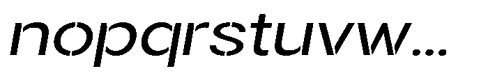 Gorvain Stencil Expanded Slanted Font LOWERCASE