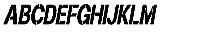 Gorvain Stencil Extra Bold Condensed Slanted Font UPPERCASE