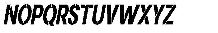 Gorvain Stencil Extra Bold Condensed Slanted Font UPPERCASE