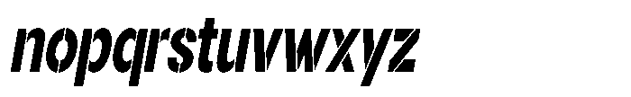 Gorvain Stencil Extra Bold Condensed Slanted Font LOWERCASE