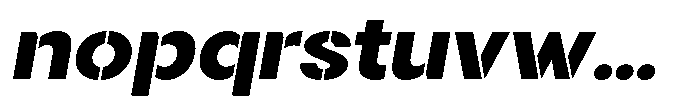 Gorvain Stencil Extra Bold Expanded Slanted Font LOWERCASE